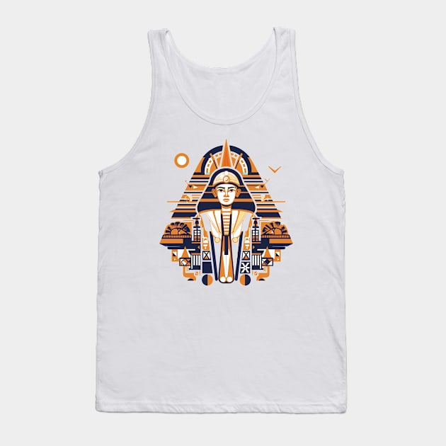 Ancient Egyptian Art: Pyramids, Ankh, and Mythic Majesty Tank Top by FK